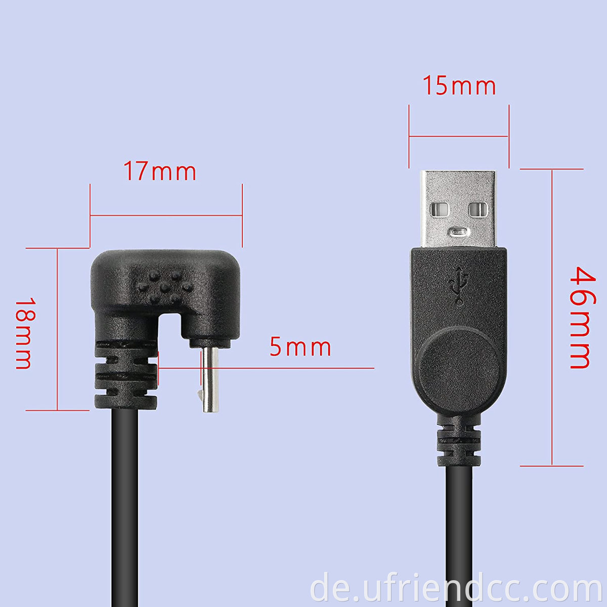 Hochwertige USB 2.0-schnelle Daten synchronisieren ein Mann zum USB-5-Pin-U-MICRO-USB-Kabel.